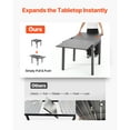 thumbnail image 5 of KFFKFF Expandable Outdoor Patio Dining Table, 32–63 inch Rectangular Table for 4-6, Aluminum Frame with Steel Slat Design, Durable Furniture for Lawn, Garden, Porch, Dark Gray, 5 of 9