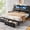 Black, variant on Romorgniz Full Size Bed Frame with Headboard Bed Frame with Hidden Storage Compartment Upholstered Bed Frame with 2 Drawers & Outlets,White