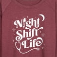 thumbnail image 3 of Instant Message - Night Shift Life - Women's Lightweight French Terry Long Sleeve Shirt, 3 of 6