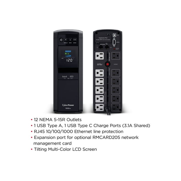 CyberPower PFC Sinewave Series CP1500PFCLCD - UPS - AC 120 V