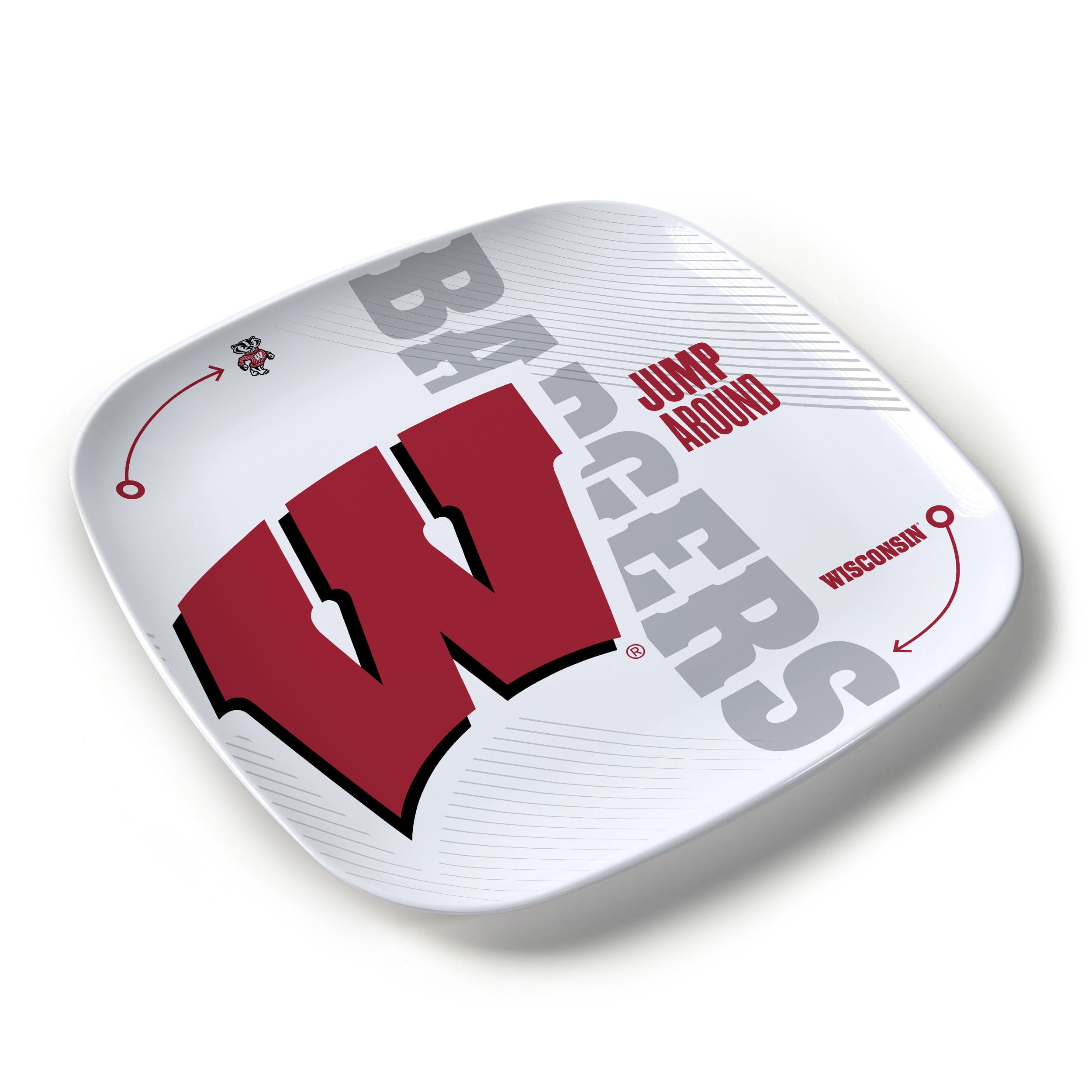 YouTheFan NCAA Wisconsin Badgers Large Party Plate