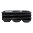 thumbnail image 4 of Pack Of 6 Black Silk Melamine 3 Partition Condiment Sauce Dipping Bowl or Dishes, 4 of 9