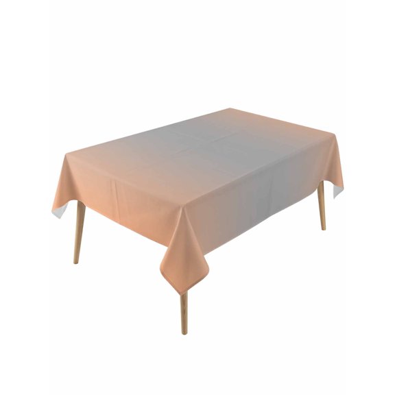 LightSalmon Gray Ombre Table Cloth, Modern Gradient Abstract Art Waterproof Tablecloth for Rectangle Tables, Reusable Washable Fabric Table Cover for Restaurant Kitchen Dining Tables 54"x108"