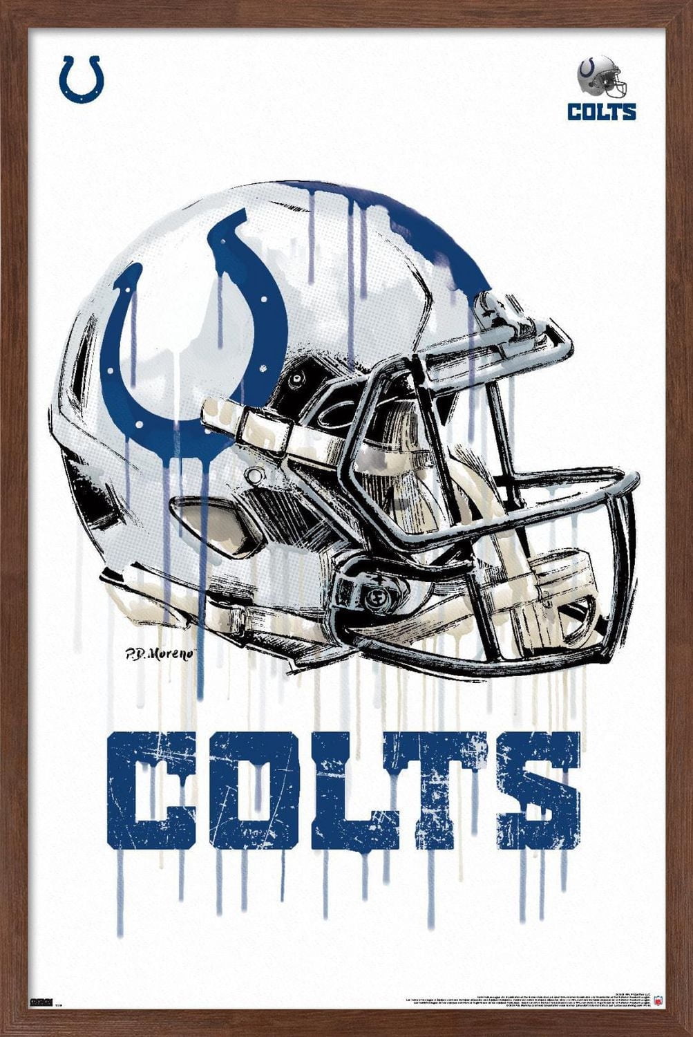 NFL Indianapolis Colts - Drip Helmet 20 Wall Poster, 22.375" x 34"