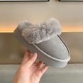 thumbnail image 4 of Zapatillas de piel para mujer, sandalias de felpa de invierno, deslizantes de plataforma de lujo, suela gruesa de diseñador, zapatos de algodón para el hogar, 4 of 4