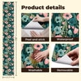 thumbnail image 5 of Peel and Stick Wallpaper Floral Pink Teal Wildflowers Botanical Leaves Dark Wall Mural 17.7in x 9.8ft Self Adhesive Removable Wall Paper Renter Friendly Wallpaper for Nursery Bedroom Cabinets, 5 of 8