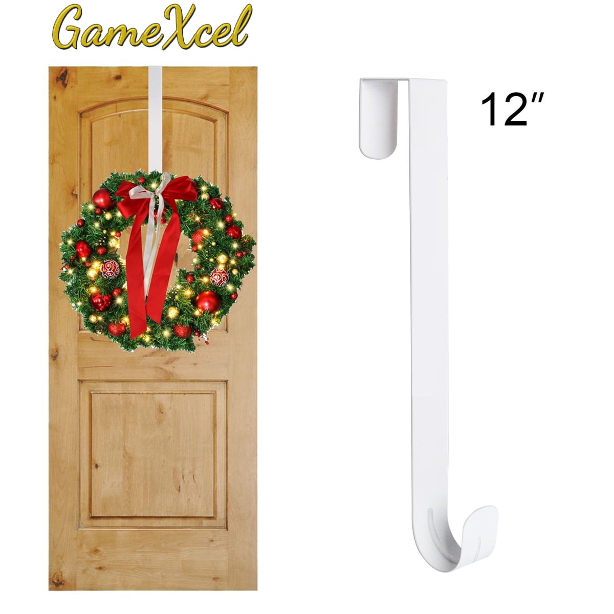 12 In Wreath Hanger Metal Wreath Holder Door Hook for Xmas Easter Spring Wreath Front Door