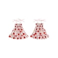 thumbnail image 2 of BemeyourBBs Toddler Girls Back to School Dress Kids Kindergarten Outfits Baby Girl First Day of School Outfit Strap Tie-up Sleeveless Plaid Apple Printed Summer Ruffled Dress, 2 of 9