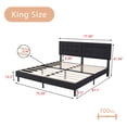 thumbnail image 6 of alazyhome King Size Upholstered Platform Bed Frame with Button Tufted Linen Headboard, Black, 6 of 6