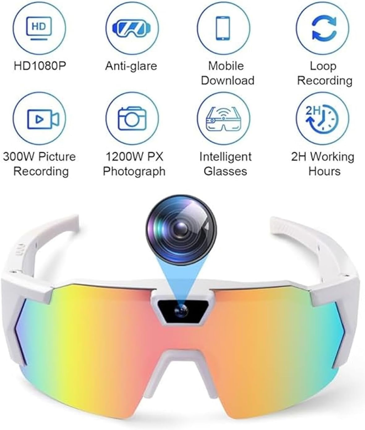 Pov Glasses 4k Baseball with Camera Smart Glass Men Women Sunglasses Cameras and Audio Video Action 2026 Upgrade