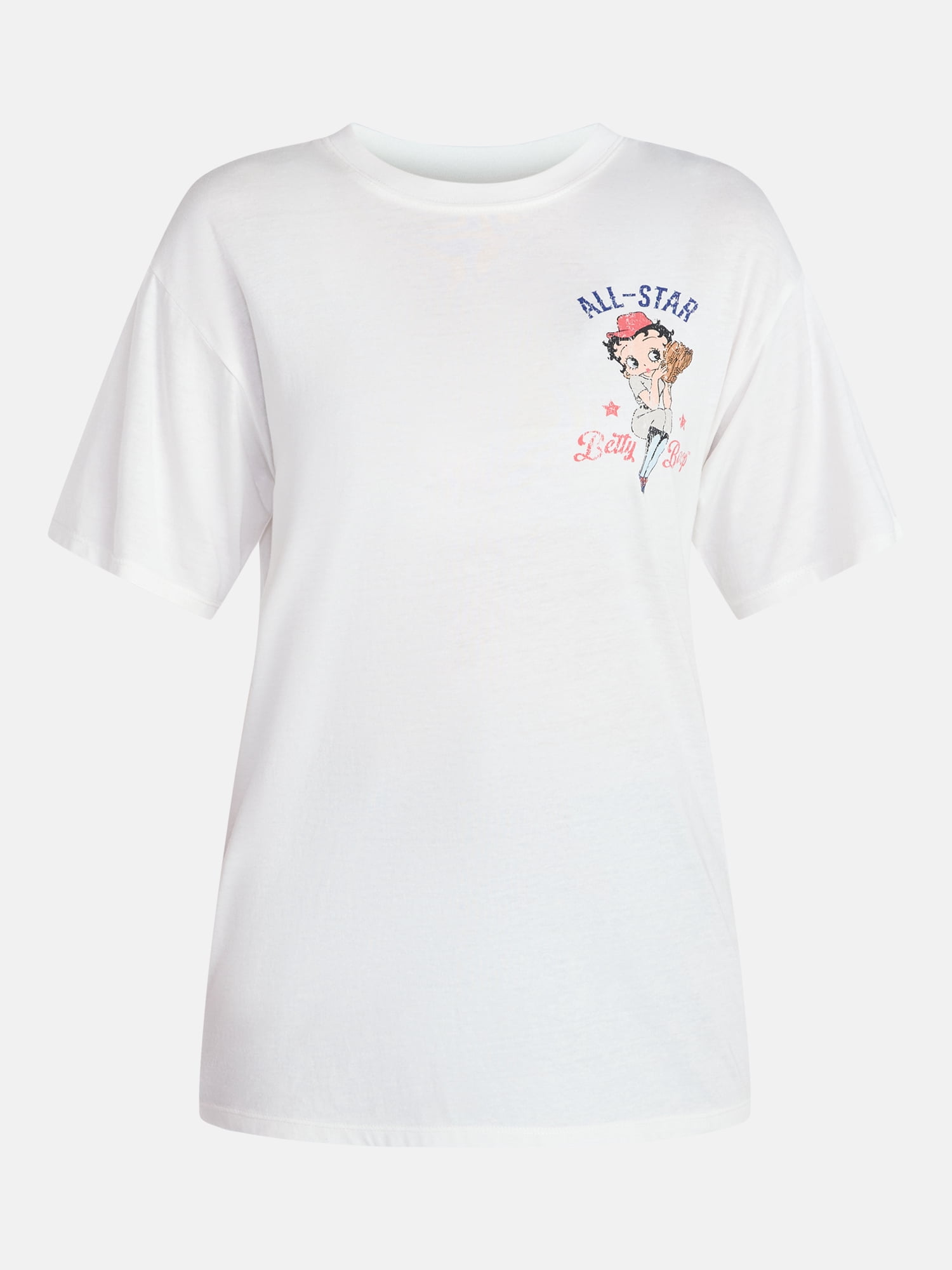 Betty Boop Women's Americana Front Back Graphic Tee with Short Sleeves, Sizes XXS-XXL