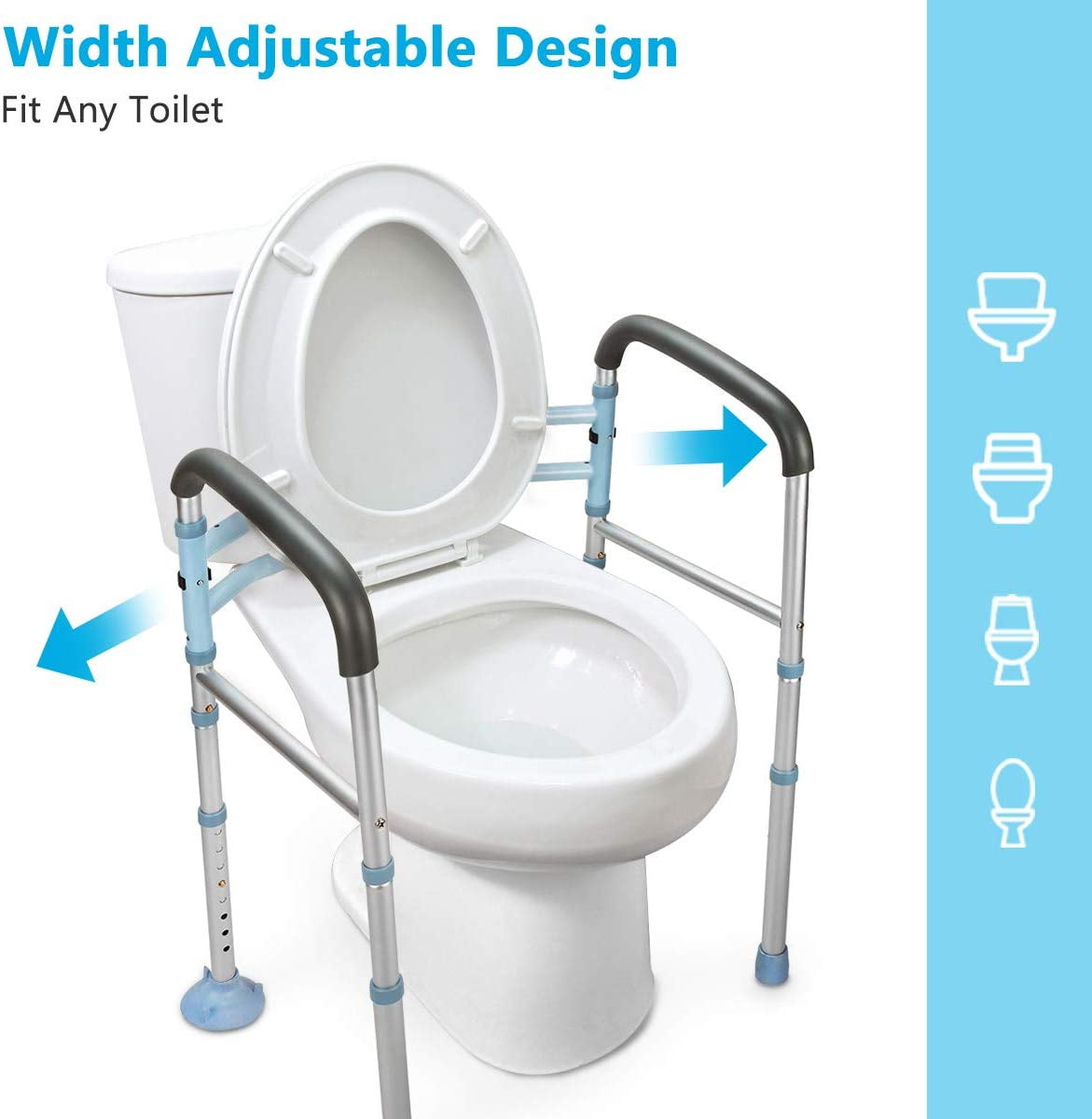 Oasisspace Stand Alone Toilet Safety Rail Heavy Duty Medical Toilet Safety Frame For Elderly Handicap And Disabled Adjustable Bathroom Toilet Handrails Width Adjustable Design Fit Any Toilet Walmart Com Walmart Com