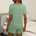 thumbnail image 3 of yillto Womens Pjs Sets Shorts and Short Sleeve Shirts Loose Comfy Loungewear Sleepwear 2 Piece Outfits, 3 of 7