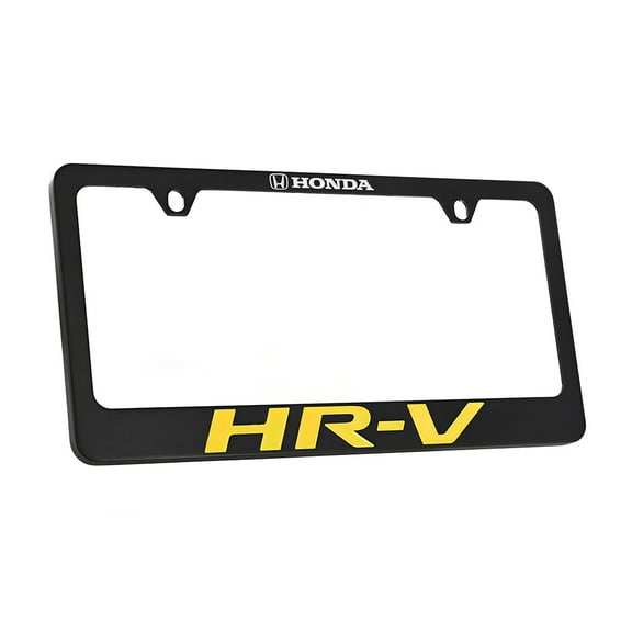 Honda HRV wordmark black coated metal license plate frame holder 2 hole