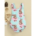 thumbnail image 2 of Baby Girl Easter Romper Cute Bunny Printed Sleeveless Backless Suspender Romper Jumpsuit, 2 of 8