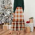 thumbnail image 6 of Wutalume Women's Plaid Print Ruffled Casual Long Skirt, Loose Fit Tiered Maxi Skirt with Pleated Detail, Bohemian Style for Everyday,Earthy Yellow S, 6 of 6