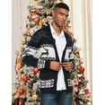 thumbnail image 6 of Men's Christmas Cardigans Ugly Xmas Sweaters Reindeer Snowflake Shawl Collar Knitted Cardigan Sweater, 6 of 9