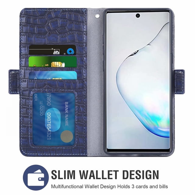 Étui de Téléphone Portable pour Samsung Galaxy Note 10, Étui de Téléphone Portable Samsung Galaxy Note 10, Étui de Téléphone Portable pour Samsung Galaxy Note 10, Étui à Rabat, Bleu