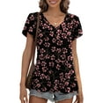 thumbnail image 3 of QINCAO Womens Summer Casual Tops Loose Fit Tunic Blouses Petal Sleeve V Neck Shirts, 3 of 6