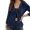 Navy, variant on Women's Casual Solid Color Cardigan Lacy Sheer Beach Cover Up Shirt For Sun Ladies Cardigan Sweaters, Size S