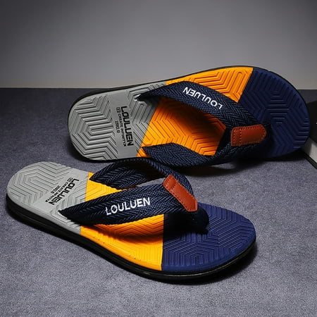 

PEASKJP Mens Sandals Size 8 Men Summer Beach Non Slip Lightweight Comfortable Sandals Mens Open Toe Sandals Dark Blue 10.5