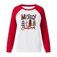 thumbnail image 4 of Meichang Sweatshirts Joyeux Noël pour Femmes, Sweatshirts Graphiques à Carreaux Léopard, Manches Longues Raglan, Col Rond, Pull Tendance Patchwork, 4 of 6