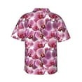 thumbnail image 3 of Fotbe Orchids Flowers Hawaiian Shirt for Men Unisex Summer Beach Casual Short Sleeve Cotton Linen Button Down Shirts-XX-Large, 3 of 9