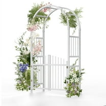 Ktaxon PVC Garden Arch 7Ft Garden Arch Arbor w/ Door for Outdoor Wedding