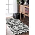 thumbnail image 4 of Qucyy Boho Geometric Washable Area Rug - 2x3 Entryway Small Throw Rug Non-Slip Accent Distressed Rugs Floor Carpet for Door Mat Bathroom Bedroom Kitchen Living Room Rug (2x3,Black & Off-White), 4 of 5
