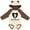 Natural & Brown w Ears, variant on Inktastic Tuxedo Ring Bearer Boys Long Sleeve Baby Bodysuit