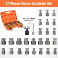 thumbnail image 2 of Costway 27 PCS Multi-Spline Screw Extractor Set with 3/8" Drive Hex Head Bolt Remover Orange, 2 of 10