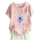thumbnail image 1 of Camisas de Manga Corta para las Mujeres, Blusa de Botón de Impresión Casual con Cuello Redondo Hecha de Tela Suave Transpirable para Verano Primavera, Blusas de Manga Corta para las Mujeres, 1 of 4