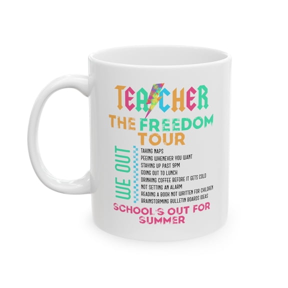ChaChaCoo End of Year Teacher Gift, Last Day of School Mug for Teachers, Teacher Summer Tour Coffee Cup, Cute Teacher Gift for Teacher, End of School