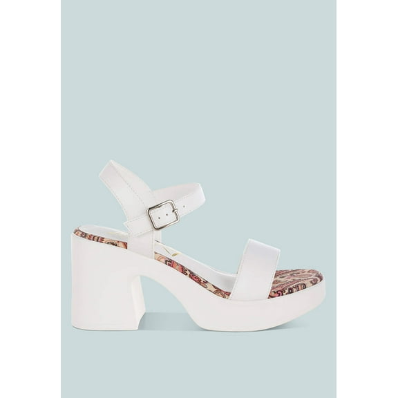 Kolata Faux Leather Pin Buckle Platform Heels