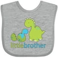 thumbnail image 3 of Inktastic Dinosaur Little Brother Green Boys Baby Bib, 3 of 4