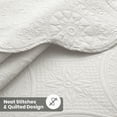 thumbnail image 4 of IR Imperial Rooms 3Pc-Embossed Luxury Bedspread 80GSM Microfiber Floral Vintage Quilt Set Lightweight King White, 4 of 13