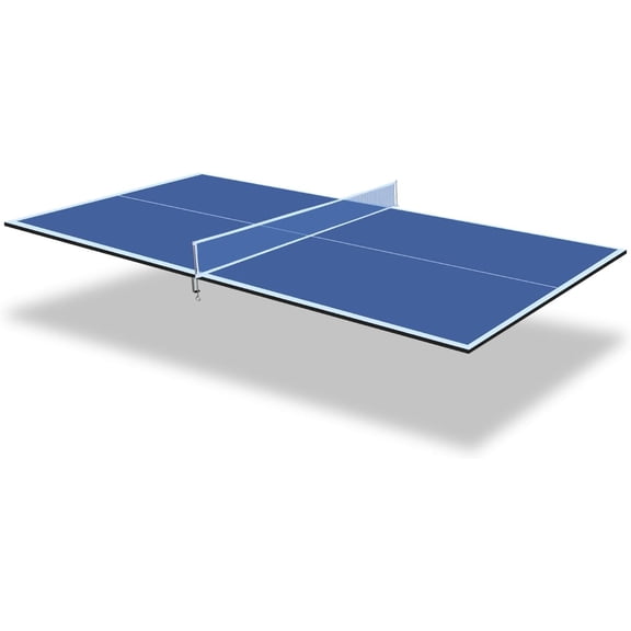 Ping Pong Table Top for Billiard Table - 7FT Foldable Table Tennis Table Topper for Pool Table with Net & Premium Foam Padding | Portable Table Tennis Conversion Top for Indoor Outdoor Games Blue