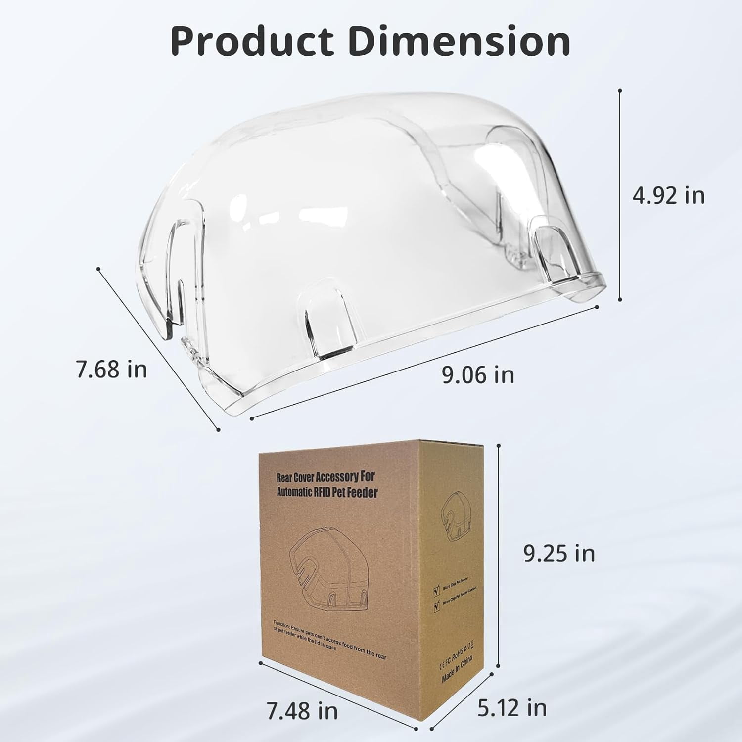 Front Cover for Automatic Microchip Cat Pet Feeder - Prevents Persistent Pet from Getting Food from The Front of The Feeder