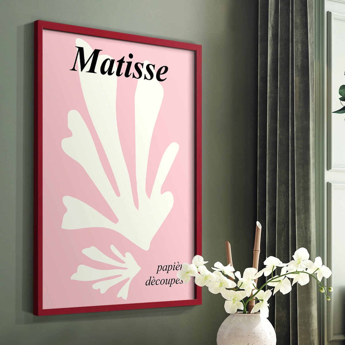 Matisse CCCLVI in Red Solid Wood 22 x 28 Framed Print