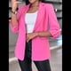 thumbnail image 5 of Blazer de Larga para Mujer, Informal, de Negocios, con Abertura Frontal, para Trabajo y Oficina. Rosa M, 5 of 6