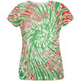 thumbnail image 1 of Christmas Tie Dye Red Green All Over Womens T-Shirt, 1 of 1