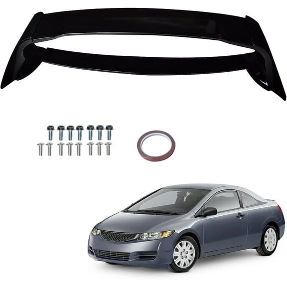 waltyotur Trunk Spoiler Wing Rear Black Replacement for 2006-2011 Civic