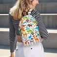 thumbnail image 6 of Naloa Animals Canvas Backpack for Men Women Rucksack Casual Travel Daypack College Tote Satchel Bookbag for Teens-Small, 6 of 7