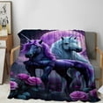 thumbnail image 2 of Purple Unicorn Fleece Blanket, Suitable for Sofa, Bed, Travel, Camping, Living Room, Office, Sofa, Chair and Bed - Digital Print Blanket, Soft and Warm Fleece Fabric, 2 of 6
