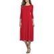 thumbnail image 2 of Qarigey Vestido de mujer Cuello Otoño Vestido de mujer Traje de cuello Media manga Vestido de columpio grande Vestidos Rojo XXL, 2 of 6