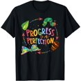 thumbnail image 1 of Progress Over Perfection Caterpillar Back To School Teacher T-Shirt - As Picture - M, 1 of 2