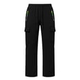 thumbnail image 5 of Women's Polyester Straight Leg Pants with Pockets, Mid Waisted Elastic Drawstring Multi Pocket Pants, Casual Business Outdoor Work Long Pants | VerBelle,Black M, 5 of 5