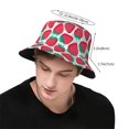 Cute Strawberry And Green Leaves Pattern Unisex Bucket Hat Sun Cap