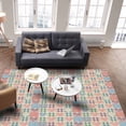 thumbnail image 3 of Area Rugs Indoor Non-Slip Rectangle Rug 5x7 Ft Vintage Patchwork Pink Love Checkered Linen Rug Rubber Backing Floor Mats Non Shedding Home Decor Carpet for Entryway Living Room, 3 of 8