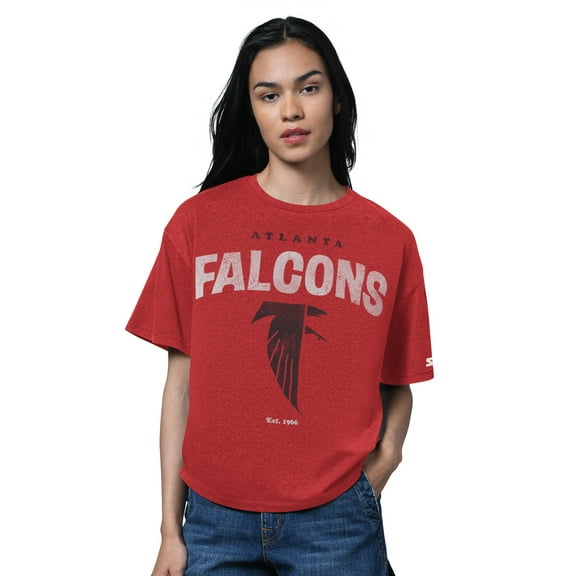 Women's Starter Red Atlanta Falcons 1966 Throwback Collection Cropped T-Shirt
